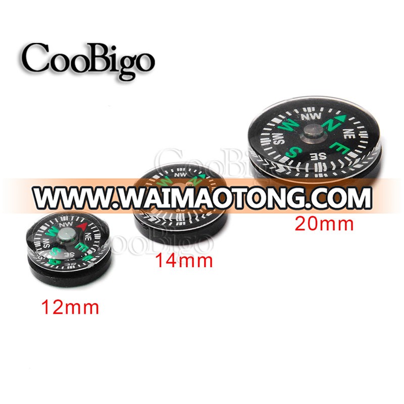 Clear Liquid-filled Plastic Button Small Mini Compass for Survival Kit Hiking Camping Outdoor Sports #FLQ177-20/14/12